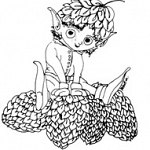 Škratek Hmeljko (Škratek sedi na storžkih hmelja)