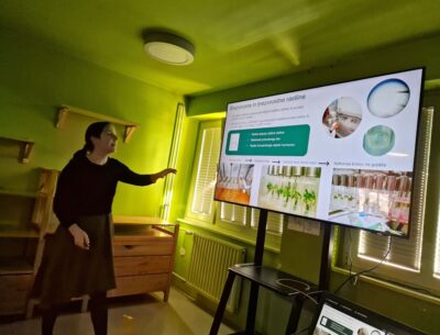 Lucija Luskar pred zaslonom